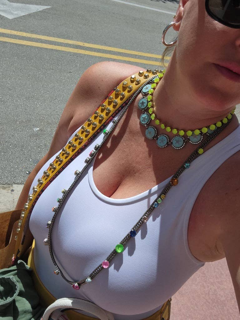 Oakland Antique Gold Neon Necklace