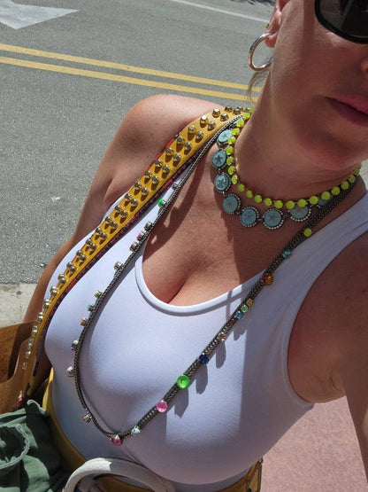 Oakland Antique Gold Neon Necklace