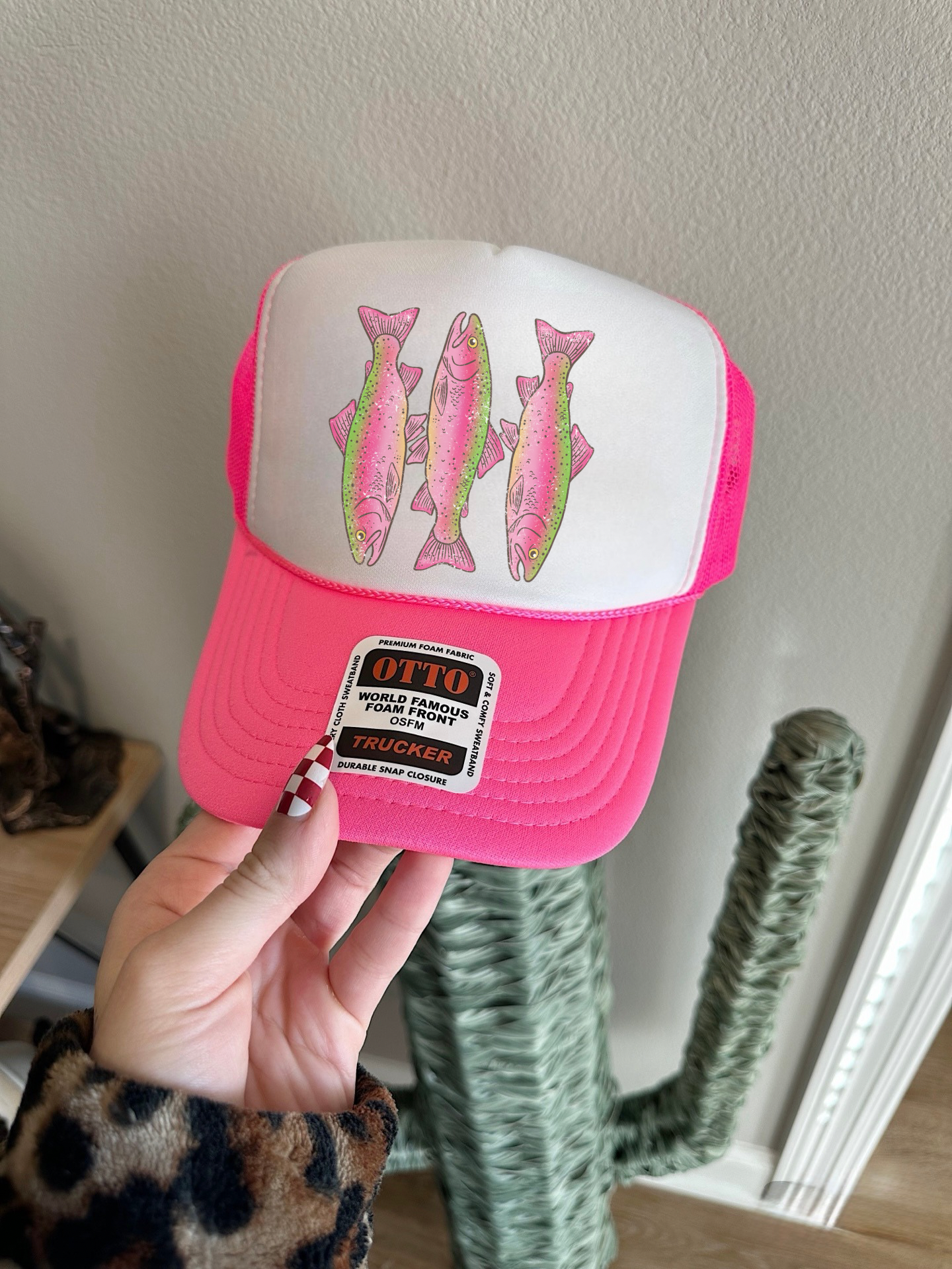 Pink Trout Trucker Hat (Multiple Color Options)