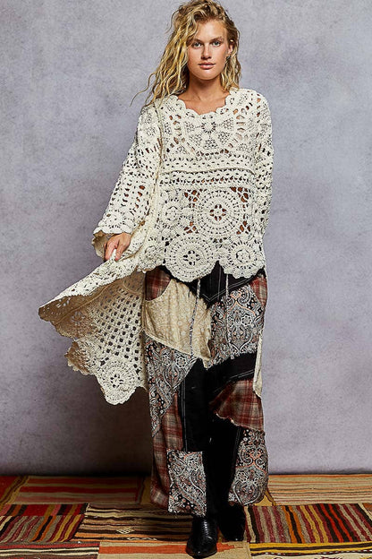 Marry Me Hi-Low Chenille Crochet Sweater