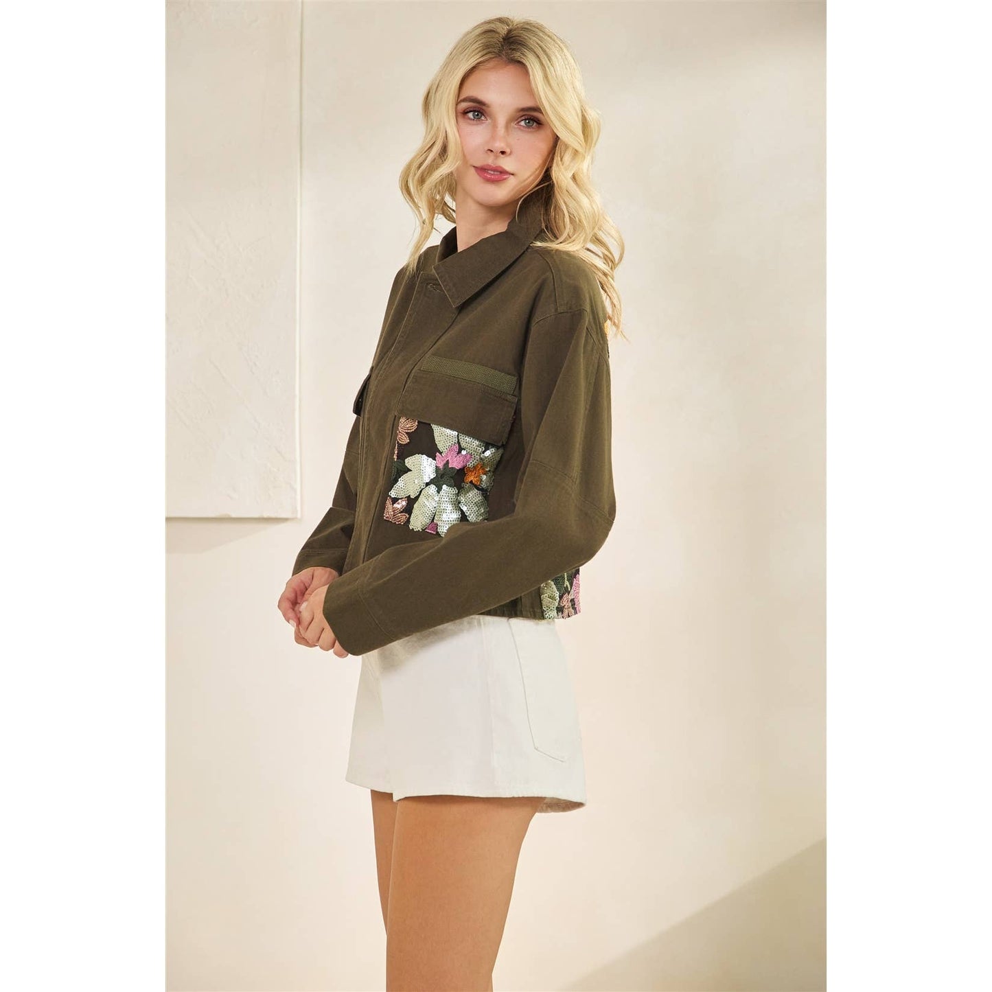 Sequins Contrast Jacket