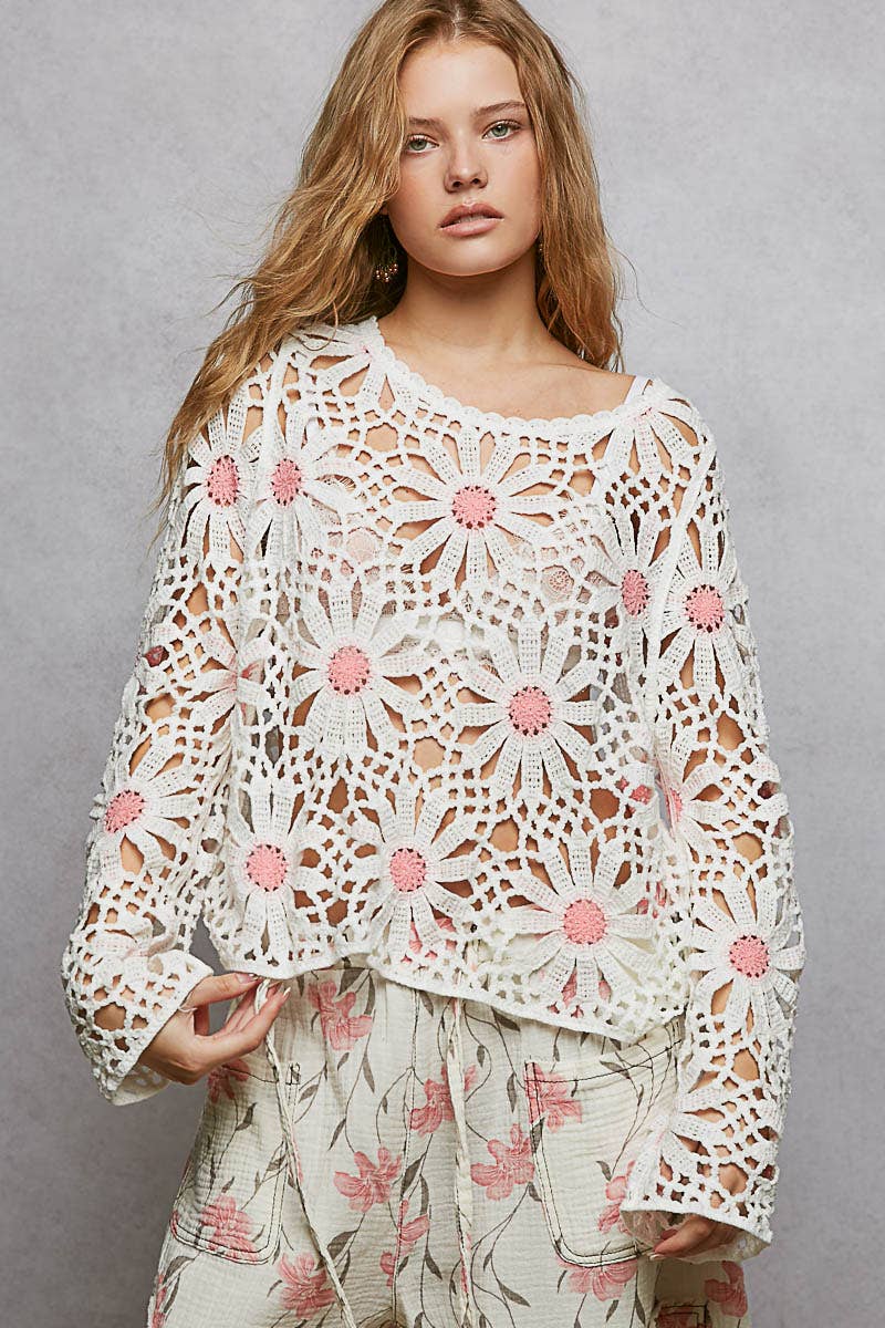 Daisy Mae Long Sleeve Crochet Top