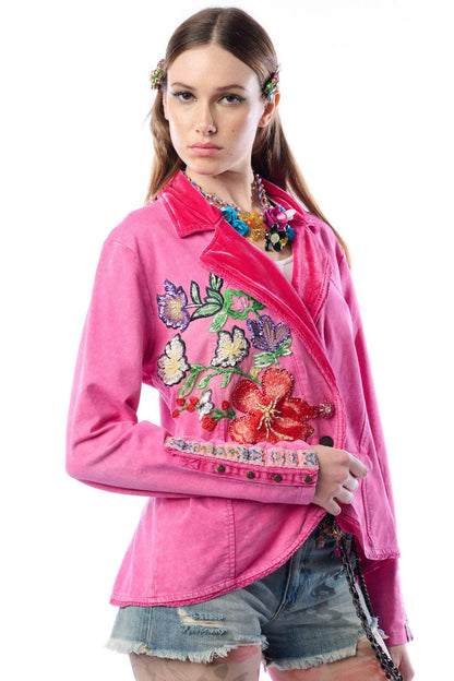 Colonel Jacket-Ruby | French Terry Jacket | Floral Blazer