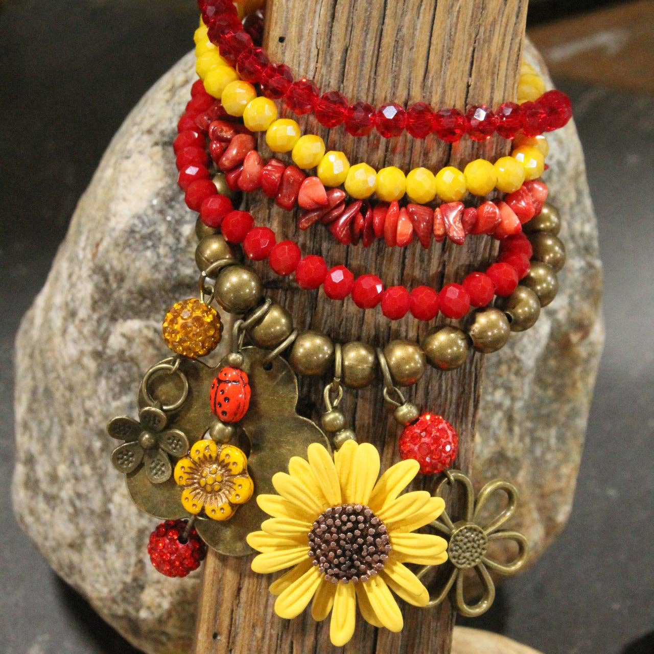 Ladybug Love Flower Charm'd Bracelet