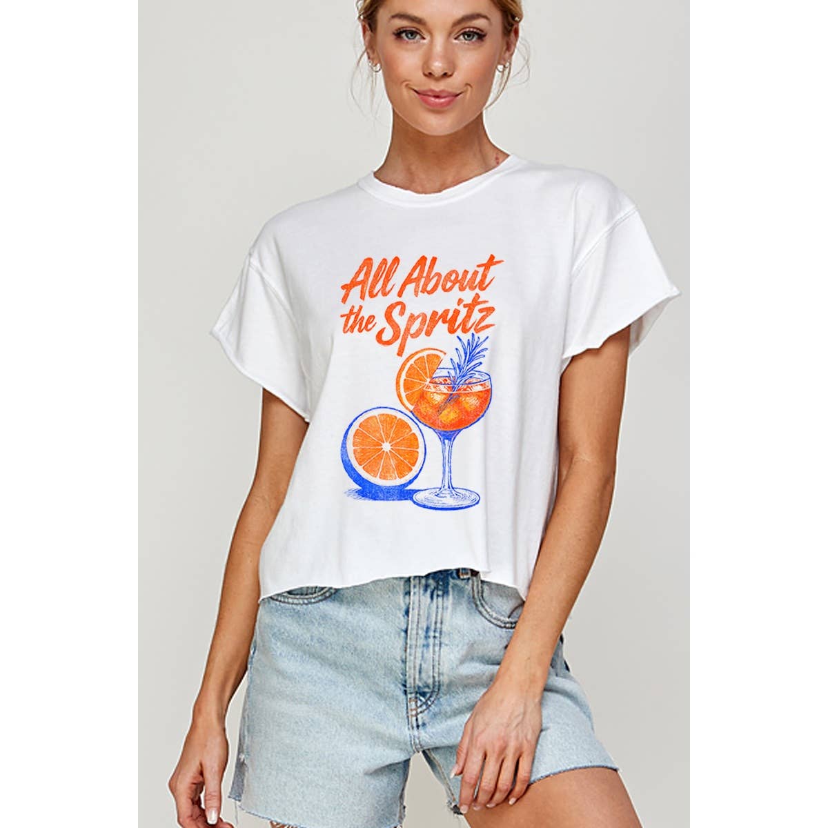 ALL ABOUT THE SPIRITZ  CROP T-SHIRT