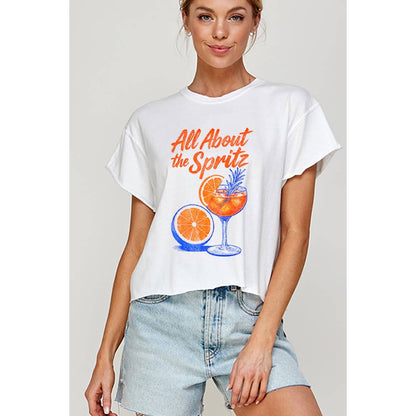 ALL ABOUT THE SPIRITZ  CROP T-SHIRT