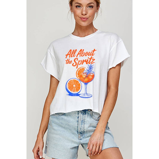ALL ABOUT THE SPIRITZ  CROP T-SHIRT