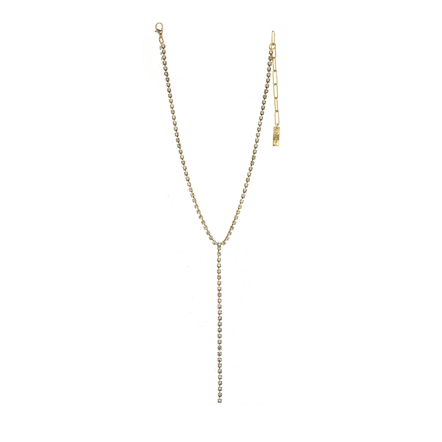 KASSANDRA NECKLACE IN CLEAR/ ANTIQUE GOLD