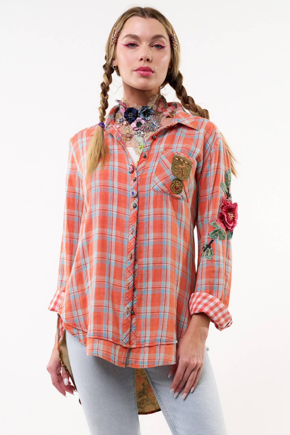 Ellie Floral Plaid Shirt