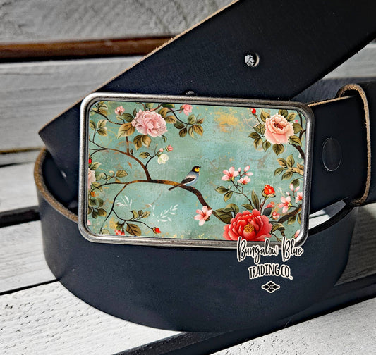 Floral Chinoiserie Belt Buckle