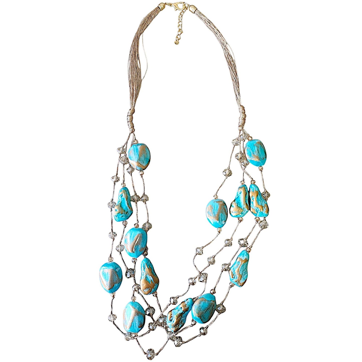 Chunky Turquoise Bead Statement Necklace | Coastal Jewelry