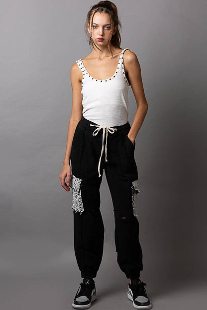 Stud Detail Scoop Neck Tank Top