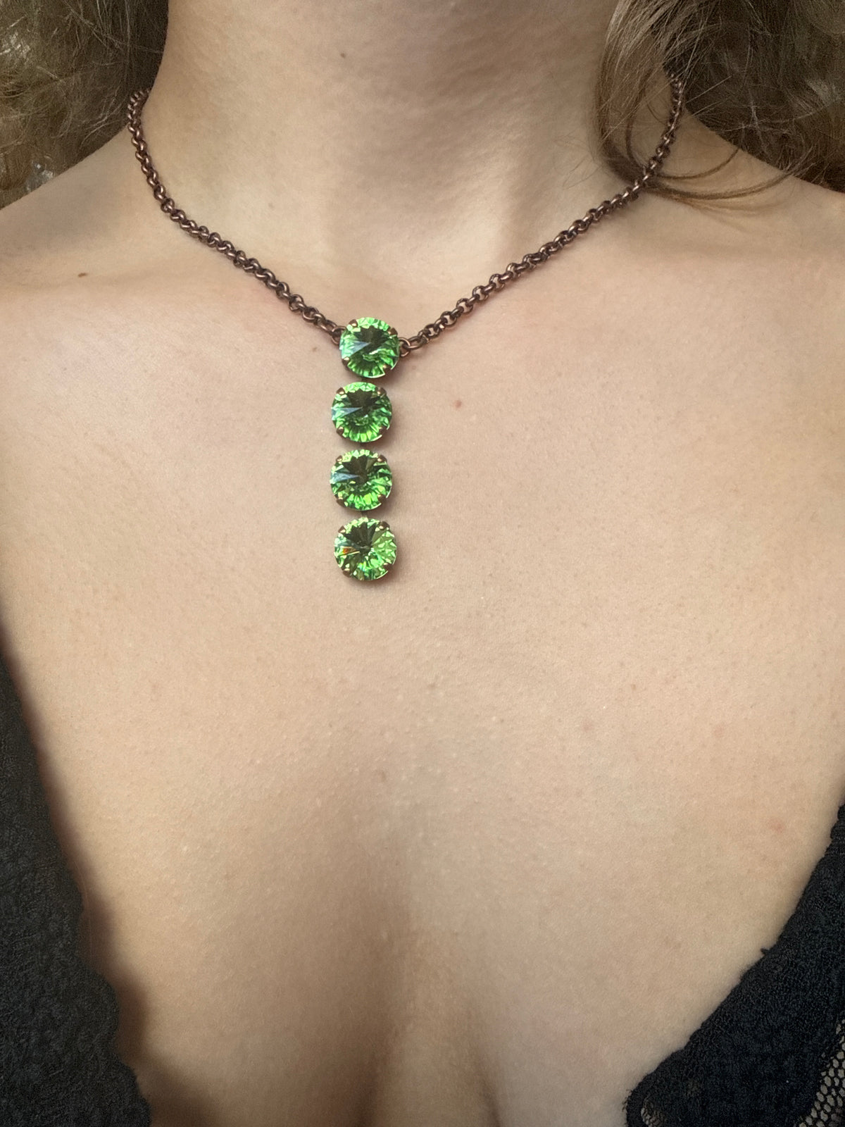 WETSTONE: peridot Noir Drop Necklace