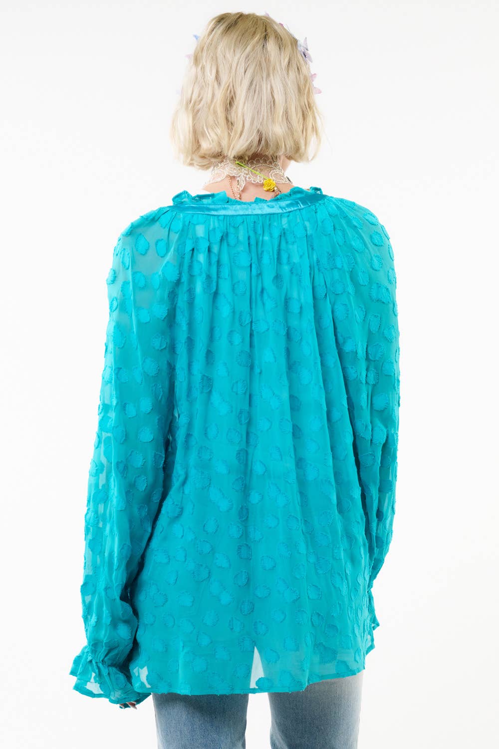 Aqua Teal Maven Blouse
