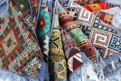 High-Rise Upcycled Denim Cutoff Shorts - Recycled Tapestry