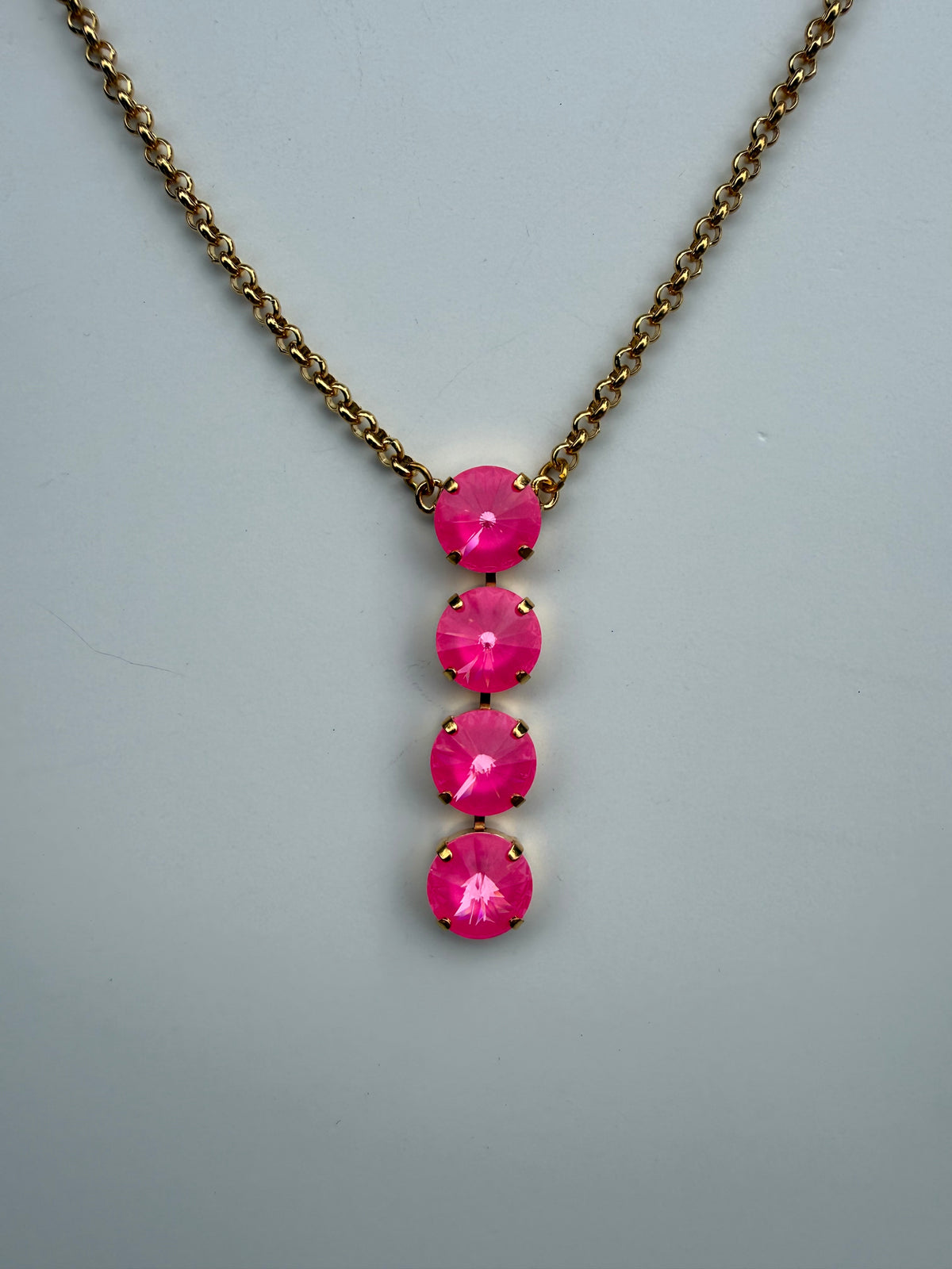 WETSTONE: Electric Pink Noir Drop Necklace