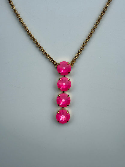 WETSTONE: Electric Pink Noir Drop Necklace