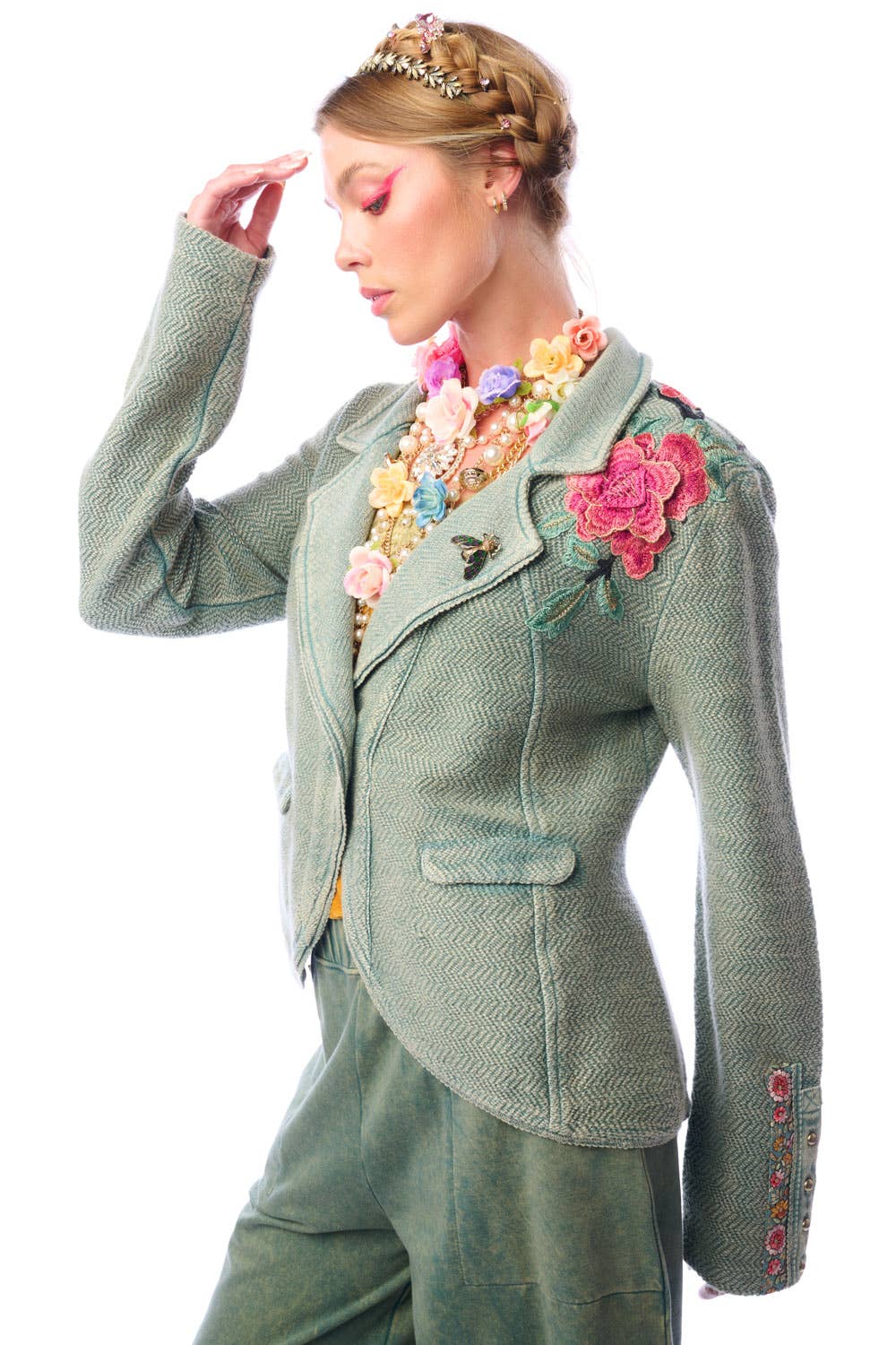Alba Green Terry  Blazer