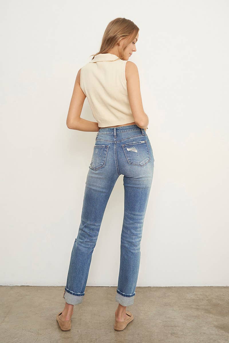 Distressed Girlfriend Skinny Jeans