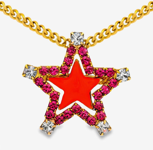 SWEET STAR NECKLACE IN ORANGE