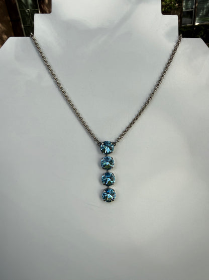 WETSTONE: Antique Aqua Noir Drop Necklace