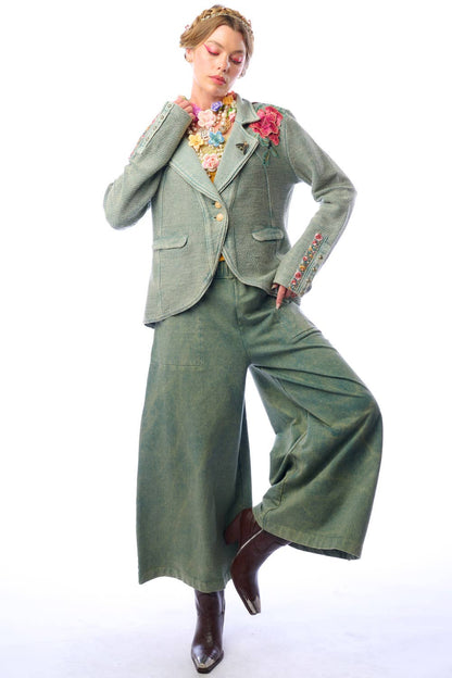 Alba Green Terry  Blazer