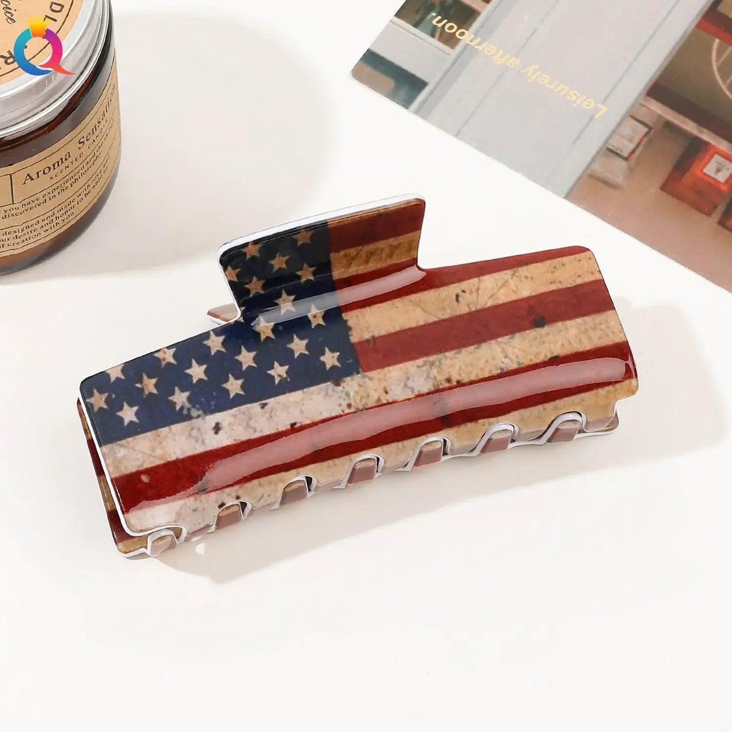 USA Rustic Flag Hair Clip