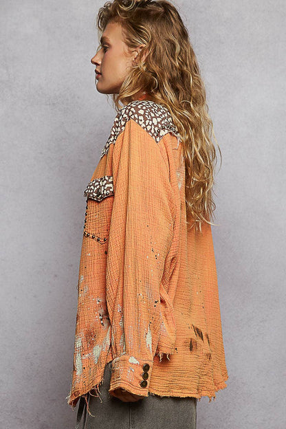 Studded & Splattered tangerine Shacked