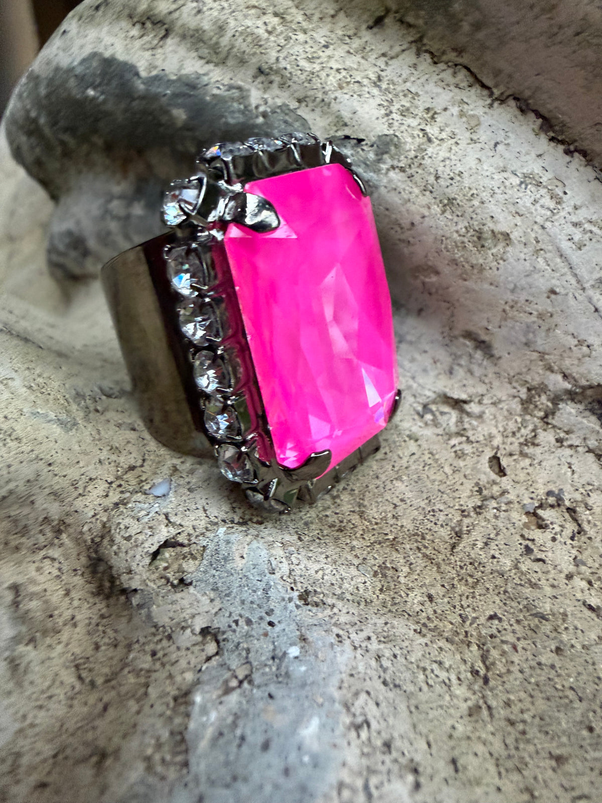 WETSTONE: Electric Pink Femme Fatale Ring