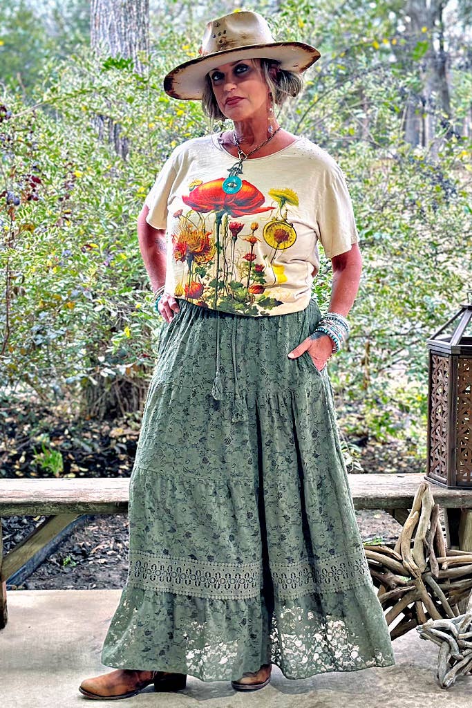 Romantic Views Skirt - Olive