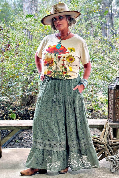 Romantic Views Skirt - Olive