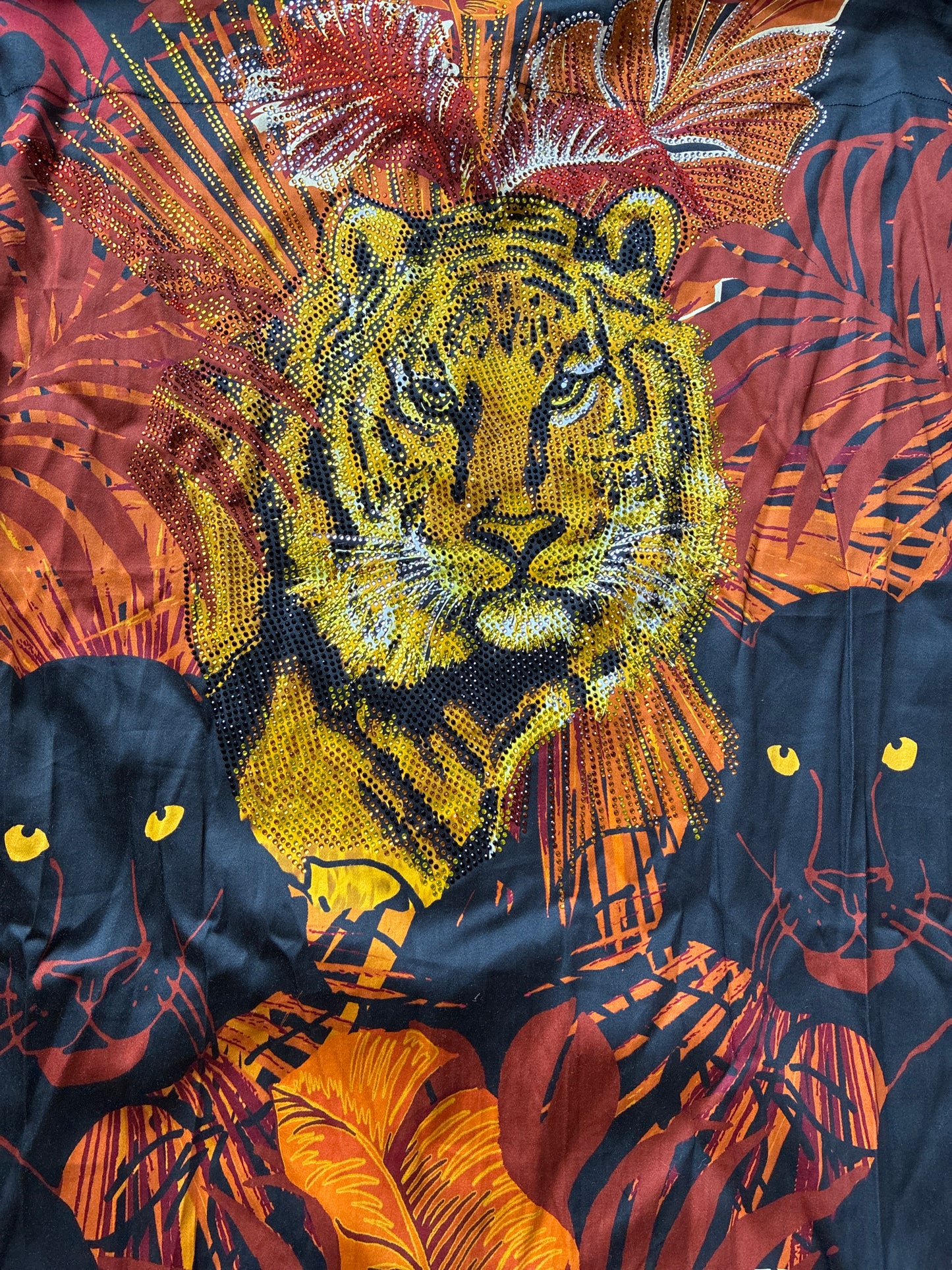 Panther And Tiger Bling Button Down