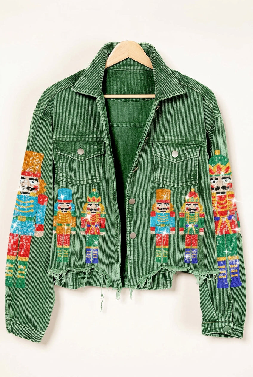 NUTCRACKERS EMBROIDERY CHRISTMAS CORDUROY JACKET