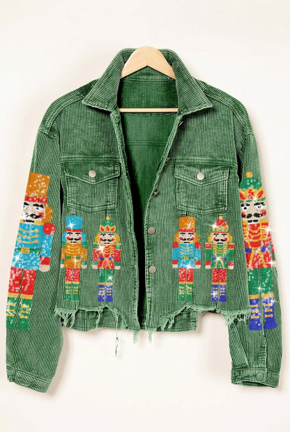 NUTCRACKERS EMBROIDERY CHRISTMAS CORDUROY JACKET