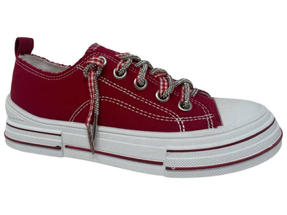 Women's Slip-on Double Rhinestone Laced Sneaker