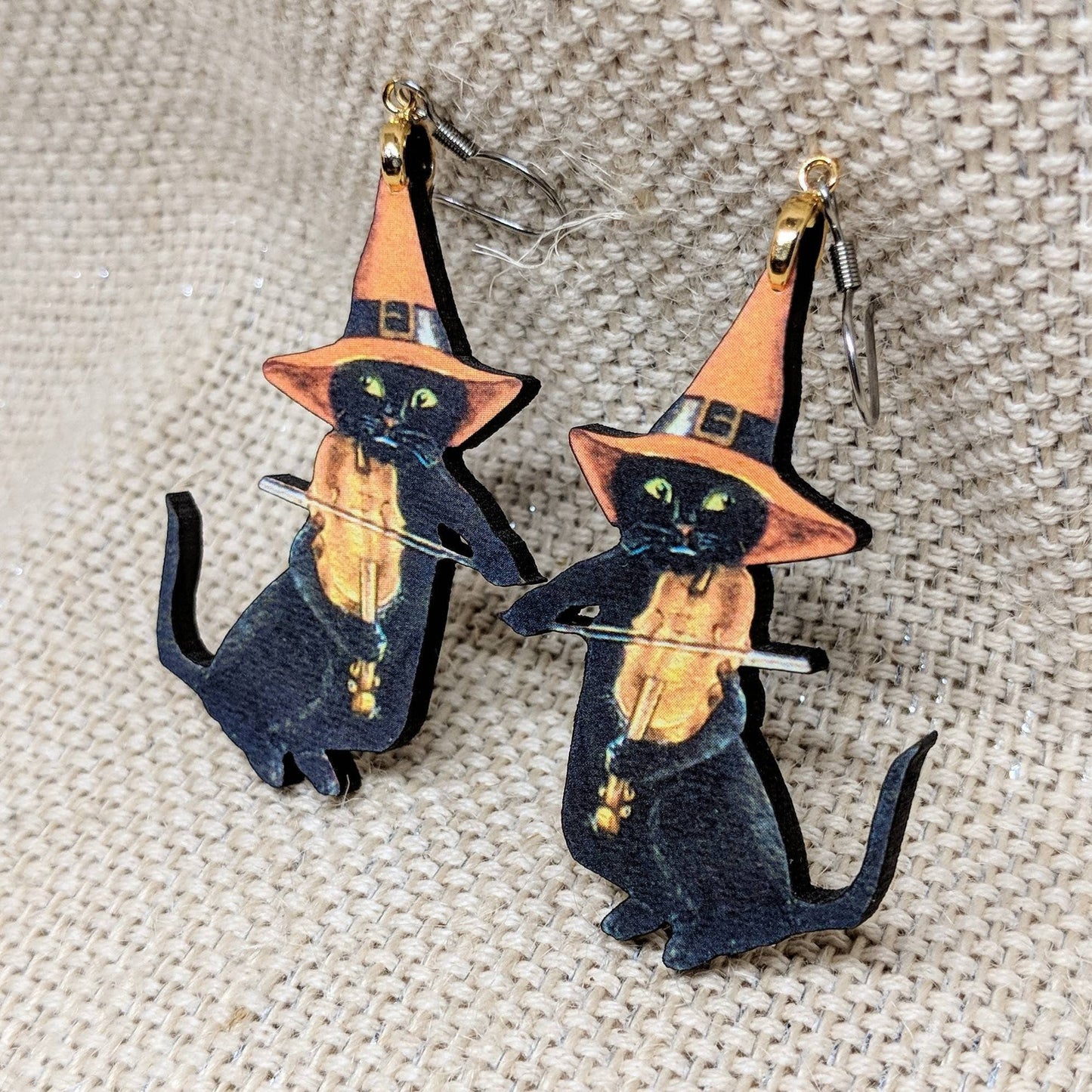 Halloween Black Cat Earrings