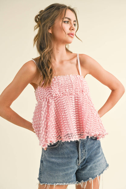 SPAGHETTI STRAP BABY DOLL TOP