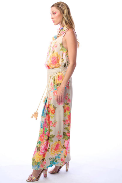 Earth Angels Pants | Wide Leg Pants | Peacock Print Pants