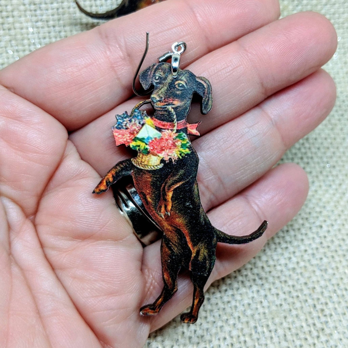 Weiner Dog Vintage Earrings