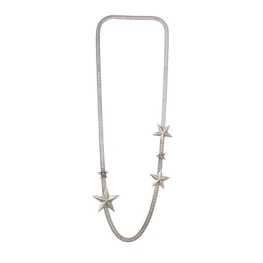 SILVER OKLAHOMA CITY STARS NECKLACE