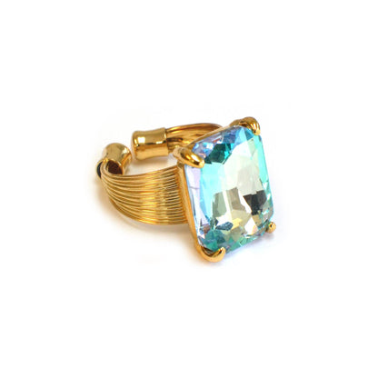 Cushion Cut Cocktail Adjustable Wire Ring