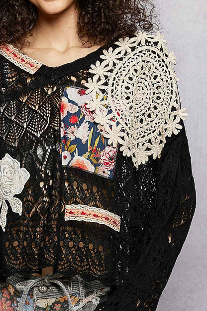 V-neck Long Sleeve Oversized Fit Summer Sweater Top
