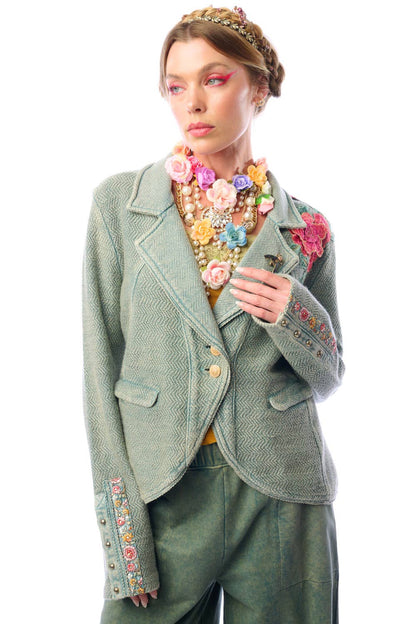 Alba Green Terry  Blazer