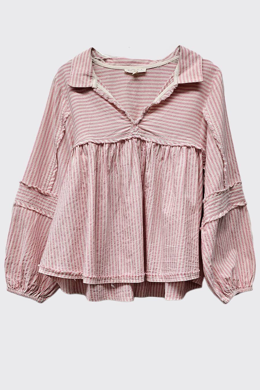 Striped Bubble Blouse Top