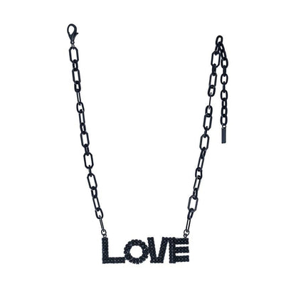 LA LA LOVE Necklace in Gunmetal / Jet