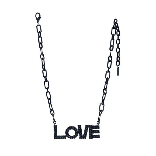 LA LA LOVE Necklace in Gunmetal / Jet