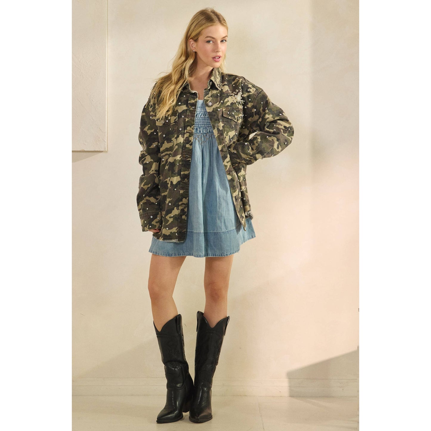 Rhinestone Denim Jacket