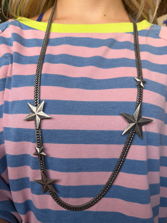 SILVER OKLAHOMA CITY STARS NECKLACE