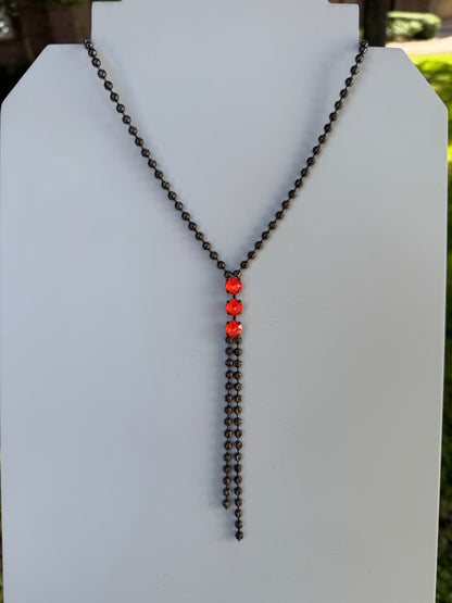 WETSTONE: Electric Orange Tadpole Necklace