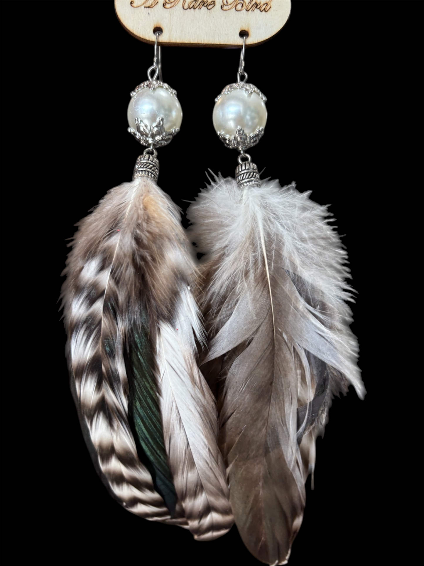 Pearl Feather Earrings